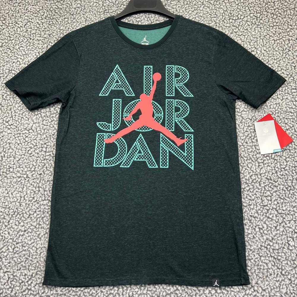Air Jordan Dri-Fit Shirt Men Medium Black Jumpman Short Sleeve Crew‎ Neck New M